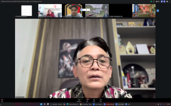 Ketua Bawaslu Provinsi Jawa Tengah, Muhammad Amin saat memberikan sambutan pada Rapat Koordinasi Evaluasi Pemutakhiran Data Pemilih Berkelanjutan (PDPB) pada Triwulan III Tahun 2026 dan Program Divisi Pencegahan, Partisipasi Masyarakat, dan Hubungan Masyarakat (Pencegahan Parmas) secara daring melalui Zoom Meeting
