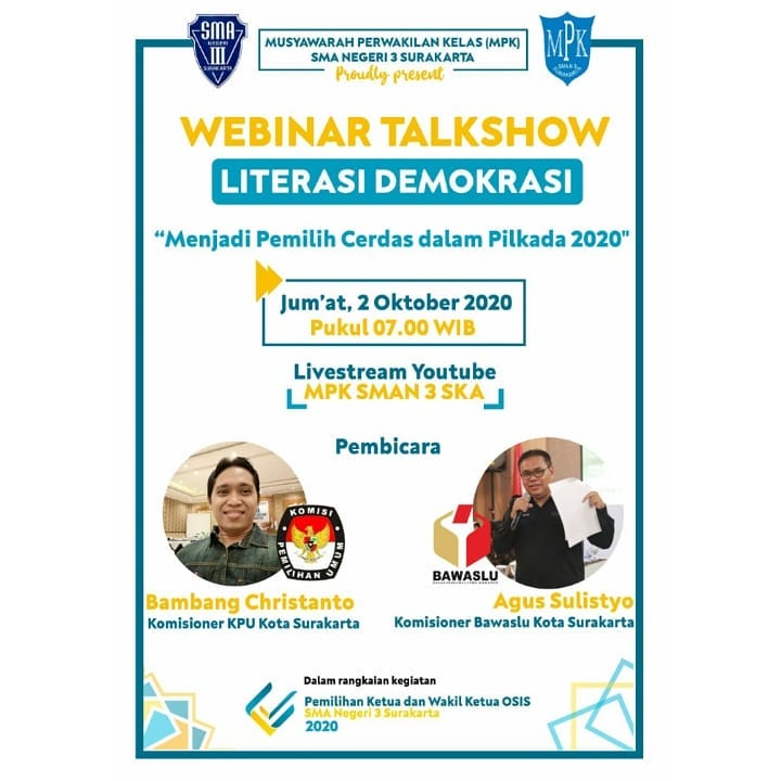 Bawaslu Solo Dampingi Pengawasan Partisipatif Pemilos Virtual di SMAN 3