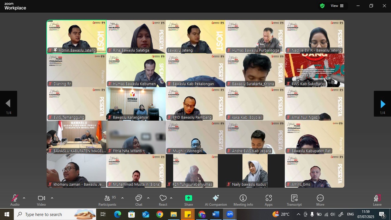 Zoom Meeting Literasi Pojok Pengawasan Merancang Kampung Pengawasan Partisipatif