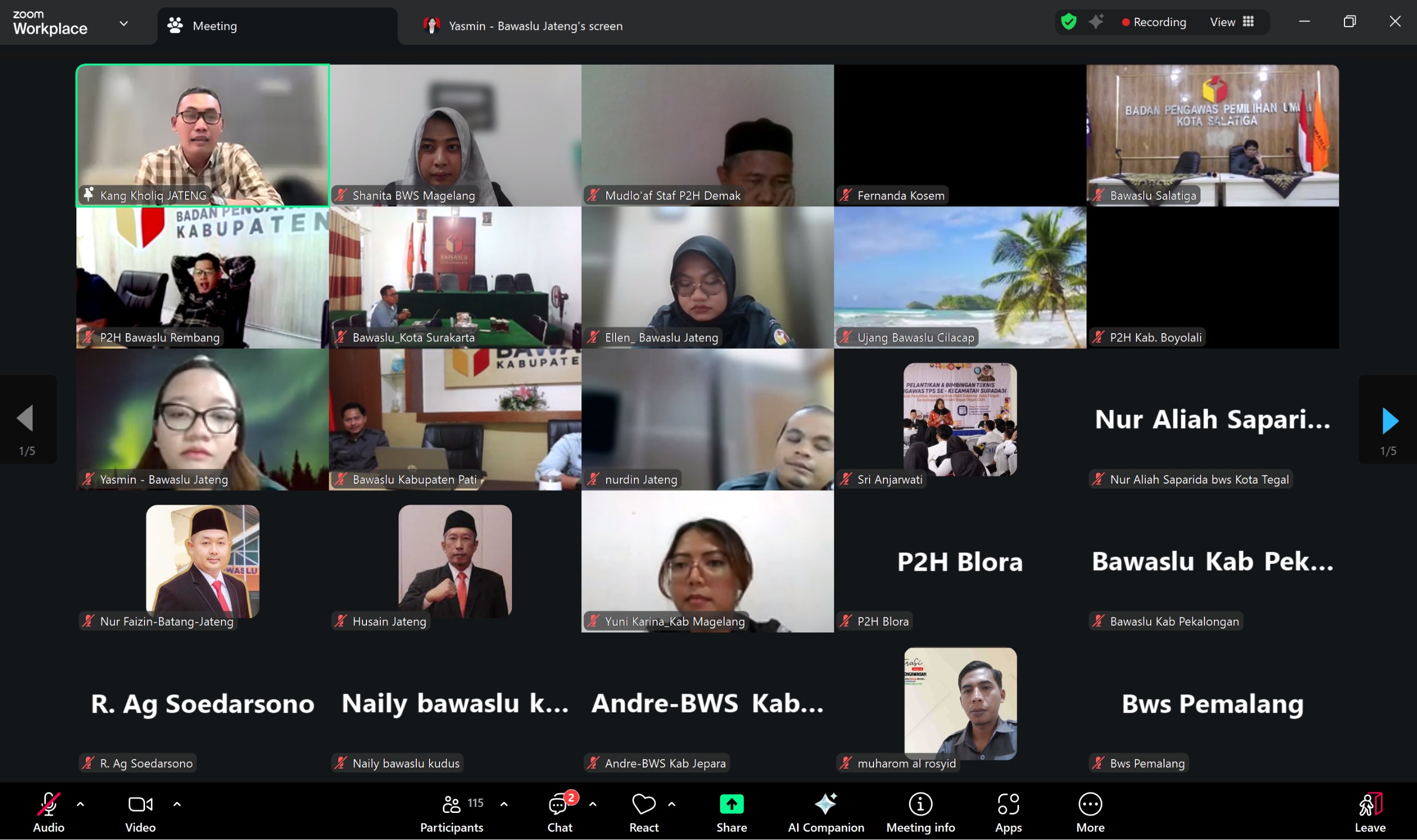 kegiatan Rapat Evaluasi Pengawasan PDPB Triwulan II Tahun 2025 secara daring, Senin, (14/07/2025).