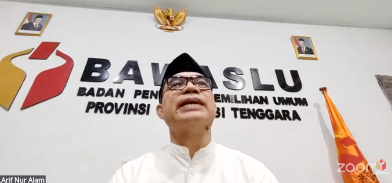 Direktur Eksekutif Indonesia Budget Center (IBC) Arif Nur Alam  dalam “Ngabuburit Pengawasan” bertajuk “Pengawasan Penguatan Tata Kelola Kelembagaan Pengawas Pemilu “ yang digelar secara daring oleh Bawaslu, Rabu (25/2/2026).