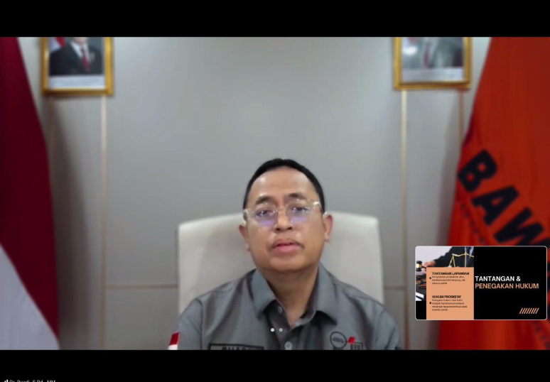 Anggota Bawaslu Puadi dalam Minggar (mingguan penanganan pelanggaran) yang digelar Bawaslu NTT melalui Zoom Meeting, Selasa (10/3/2026).