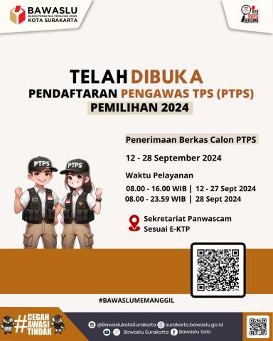 Pendaftaran Pengawas TPS Pemilihan 2024 Kota Surakarta