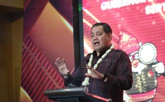 Anggota Bawaslu Herwyn JH Malonda dalam Rapat Evaluasi Kelembagaan Pada Pemilihan Tahun 2024 yang digelar Bawaslu Kalimantan Selatan di Banjarmasin, Minggu (19/1/2025).