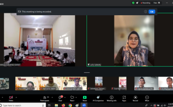 Anggota Bawaslu Lolly Suhenty saat membuka Ngabuburit Khatam Pengawasan dengan tema "Tausyiah Strategi Pencegahan dan Pengawasan Partisipatif" yang digelar Bawaslu Sulawesi Barat secara daring pada Rabu (11/3/2026).