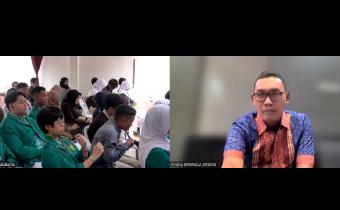 Anggota Bawaslu Provinsi Jawa Tengah (Koordinator Divisi Pencegahan dan Partisipasi Masyarakat), Nur Kholiq saat memberikan sambutan dan arahan pada pembukaan acara pendidikan pengawas partisipatif Bawaslu Kota Surakarta secara daring.